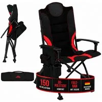 Onbest Campingstuhl faltbar bis 150kg inklusive Tragetasche, Gepolstert, Getränkehalter, Rückentasche