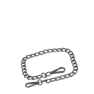 Börsenkette Metall silberfarben 38cm | Greenburry Vintage Sicherheitskette für Geldbörsen. Robuste Gliederkette in Silber-Optik mit Karabinern.