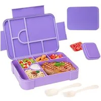 Agger Lunchbox Brotdose Kinder mit Fächern, 1330ML Jausenbox Kinder (Löffel & Gabel), Kinder Brotdose,Kinderfreundliche Verriegelung,BPA-Frei,Auslaufsicher
