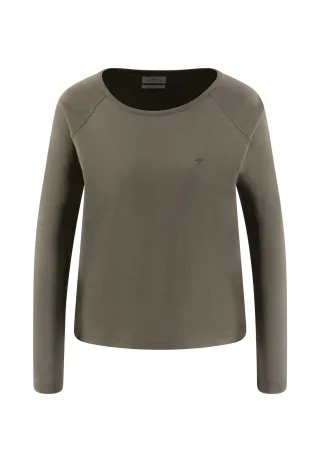 FYNCH-HATTON - LONGSLEEVE 1x1 RIB SOLID dusty green - Gr. - S