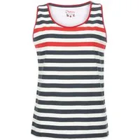 modAS Rundhalsshirt 46212 Damen Top Blockstreifen - Ärmelloses Shirt mit Streifen aus Baumwolle