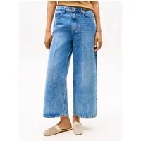 Tommy Hilfiger Weite Jeans WIDE LEG HW LOU mit Logo-Badge, mit Nieten, mit Bügelfalten