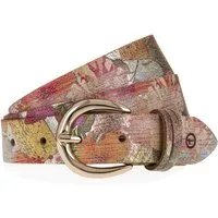Tamaris Ledergürtel "Cecilia Gold" Florales Muster im Metallic-Design oder Animal-Look, 3 cm breit