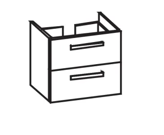 Artiqua 413 Waschtischunterschrank für Renova Compact 226160 Riviera Eiche quer NB, 413-WU2L-K122-71 413-WU2L-K122-7180-438