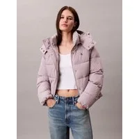 Calvin Klein Jeans Steppjacke MATTE MONOLOGO MW SHORT PUFFER Mit Rundhalsausschnitt, regular fit