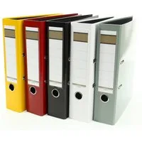 Livepac Office Aktenordner 5x Glanz-Ordner / DIN A4 / 75mm breit / je 1x gelb,schwarz,grau,bordea