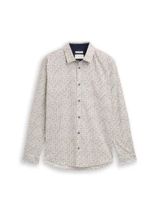 Tom Tailor - Fitted Hemd mit Muster blau/rot/weiß - Gr. - L