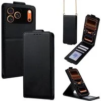 Wigento Handyhülle Flipcase für Apple iPhone 17 Pro Max Crossbody Kette mit Kartenfach 6,9 Zoll, Vertikal Flip, Kartenfächer, Umhängekette