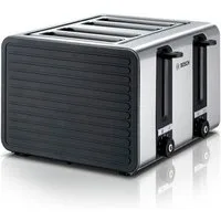 BOSCH Toaster TAT7S45, 4-Schlitz Toaster, mit Abschaltautomatik, 4 kurze Schlitze, 1800 W, ideal für 4 Scheiben Toast, 1800 W, Edelstahl/grau