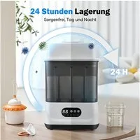 i@home Dampfsterilisator Babyflaschen-Sterilisator für zuhause, 360° Heißluft (60-90 Min), LCD-Touch, 9 Flaschen Kapazität, 3-in-1 Flaschensterilisator mit Trockner & Wärmer