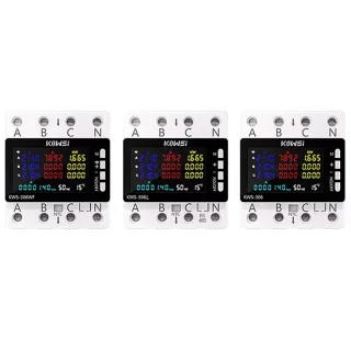Tuya Wifi Power Energy Meter AC Monitor AC 85-290V 80A 3 Phase 4-wire DIN Rail Over Under Voltage Protector Electricity