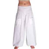Leucht-Welten Pumphose Pumphose für Damen und Herren mit Taschen Weiß für Damen wie Herren