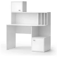 Vicco Schreibtisch Alwin, Weiß, 115 x 55 cm mit 2 Türen (1-St)