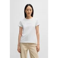 BOSS ORANGE T-Shirt Esogo_MA_crystal Premium Damenmode mit glitzer Logoschriftzug