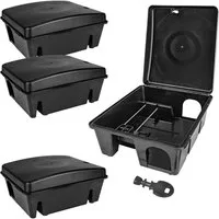Petigi Lebendfalle 4x Köderstation Mäusefalle Mäusebox Köderbox Rattenbox Nagerstation