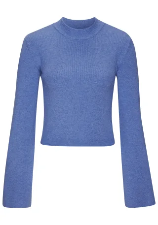 Copenhagen Studios Copenhagen Crop Longsleeve blue bell - Gr. - 44/46