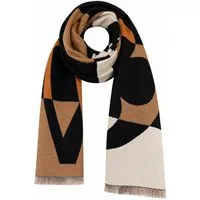ITALY VIBES Wollschal - Damen Schal mit modischem Allover-Print und Fransen