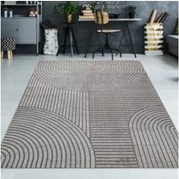 TeppichHome24 Teppich Teppich Wohnzimmerteppich 3D-Effekt, rechteckig, Höhe: 14 mm, pflegeleicht, robust, langlebig, hoch-tief-struktur, 3-D Effekt