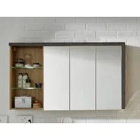 welltime Spiegelschrank Bilbao Badezimmerschrank mit 2 Glasböden und 9 Fächern - (B/T/H) 123/18/71 cm