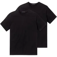 Schiesser T-Shirt Essentials (2-tlg) mit Rundhals-Ausschnitt, formstabil, verstärkte Halsnaht, im 2er Pack