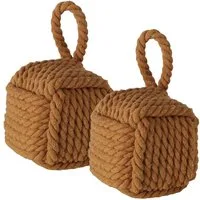 BOLTZE GRUPPE GmbH Türstopper Square Würfel Beige 2er Set, dekorativer Türstopper Fensterstopper als Würfel in Beige 2 Stück