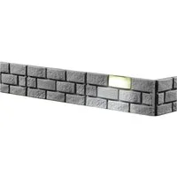 HTI-Living Beetumrandung Beeteinfassung Länge 870 cm Ziegelsteinoptik Grau, LxH: 43.5x29 cm, Set, 20 Module inkl. Solarleuchten, Zierzaun Beetumrandung Beetbegrenzung