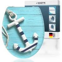 Schütte WC-Sitz ANCHOR, Toilettendeckel, Absenkautomatik, Schnellverschluss, O-Form, bis 175kg