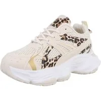 Ital-Design Damen Low-Top Freizeit Sneaker (88828238) Keilabsatz/Wedge Sneakers Low in Beige