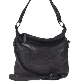 Umhängetasche Leder 33x29cm "Isa" schwarz Berba 875-568