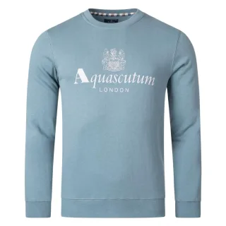 Aquascutum Active - Blaues Sweatshirt mit großem Logo