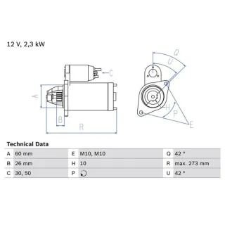 Bosch Anlasser 2,3 kW Mercedes E-Klasse G-Klasse M-Klasse S-Klasse