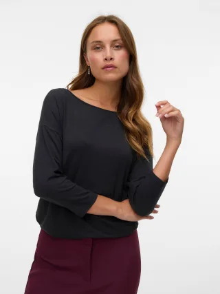 Vero Moda 3/4-Arm-Shirt "VMAVA 3/4 TOP JRS GA NOOS" Materialmix, regular fit