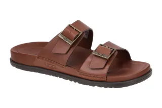 UGG WAINSCOTT BUCKLE SLIDE Pantolette Leder cognac G - Herren Schuh