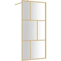 vidaXL Duschwand, Duschabtrennung für Begehbare Dusche mit ESG Klarglas Golden 80x195cm