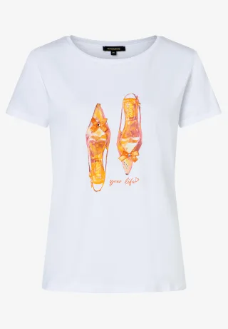 MORE & MORE - Schuhprintshirt weiß - Gr. - 40