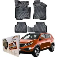 Trimak Passform-Fußmatten Kofferraumwanne Set kompatibel mit Kia Sportage, Kia Sportage 3. Gen. 2010-2015 Gummimatten Auto TPE Allwetter