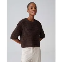 OPUS Kurzarmpullover Kurzarmpullover aus BCI Cotton Mix Boxy Fit, Schlitze in den Seiten