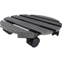 FIVMEN Pflanzenroller WPC Rollbrett Pflanzen 100 kg Tragkraft Blumenroller 30 x 30 cm, Rollen mit 2 Feststellern für Außenbereich Innenbereich