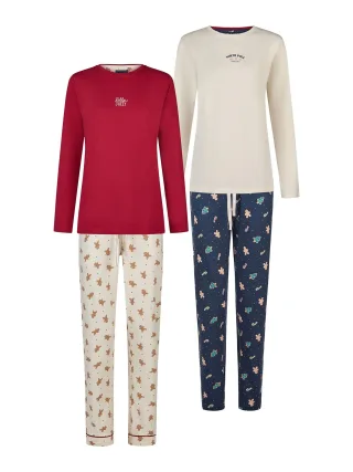 Happy Shorts Damen Pyjama ChristmasSchlafanzug, Pyjama Set, Nachtwäsche