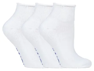 IOMI - 3 Paar Baumwolle gepolstert Diabetiker Socken für geschwollene Füße und Beine - Weiß