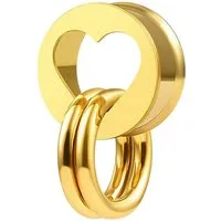 Taffstyle Plug Flesh Tunnel Herz Ohr Plug Piercing Double Flared Gold - 8mm (Flesh Tunnel Plug Piercing Ohrpiercing Ohr Ear)