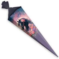 itenga Schultüte ITENGA Schultüte 85cm eckig Motiv Pferd BELLA Zuckertüte Tüllverschlus