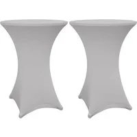 Lumaland Stehtischhusse Stehtisch Husse Tischbezug Deko Sektempfang, 2er Set schwarz, weiß, grau 70-75cm & 80-85cm