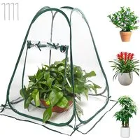 HEYHIPPO Gewächshaus 70x70x80cm Pop-up Mini Anzucht gewächshaus Zelt Pflanzenschutzhülle, Geeignet für den Innen- und Außenbereich wie Balkon oder Garten, Transparenter, faltbarer Pflanzen-Sonnenraum, kälte- und winddicht
