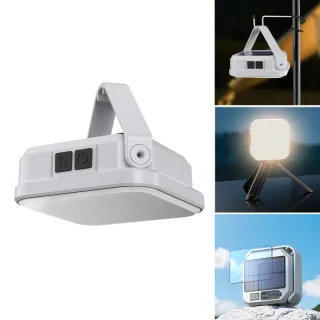 IPRee Multi-functional Solar Camping Light with LCD Display 450 Lumen 3000mAh 3 Color Modes Waterproof Emergency Light f