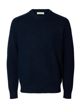 SELECTED MEN - SLMRAI LS KNIT CREW NECK NOOS Sky Captain - Gr. - S