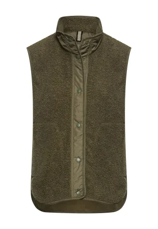 camel active - Teddyweste mit Stehkragen dark olive - Gr. - 50