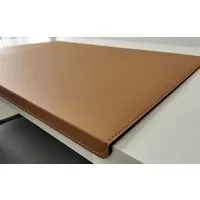 Profi Mats Schreibtischunterlage Gewinkelt mit Kantenschutz Echt Leder 90 x 48 Beige