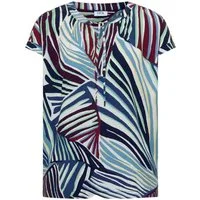 CECIL Blusenshirt bunt,Casual,Viskose,Unifarben,Rundhals,Kurz,Casual Fit