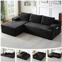 ANYSUN Ecksofa Couch L-Form, mit Liegeflache 3-Sitzer Ecksofa, Cord-Schlafsofa, Modulares Ecksofa, Loungesofa, Links / Rechts Chaiselongue Sofa,keine Montage erforderlich, modulares Schlafsofa für Wohnzimmer, Schlafzimmer, Wohnung und Büro